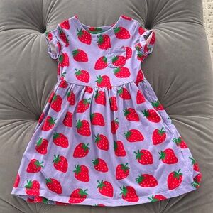 Mini Boden Purple Dress with Strawberry Print
